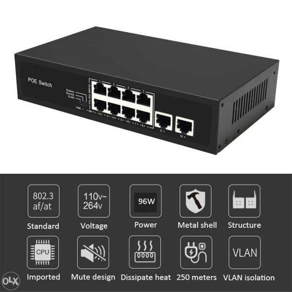 POE SWITCH 8 PORT +2